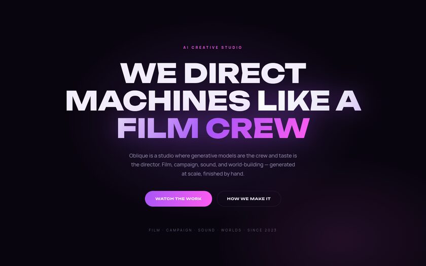 Oblique — live prototype by Gideon Awolesi