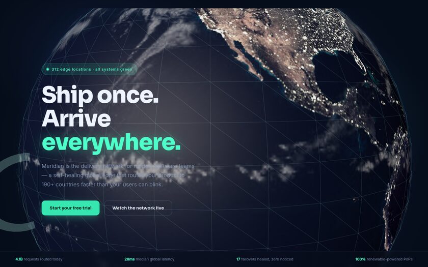 Meridian Network — live prototype by Gideon Awolesi