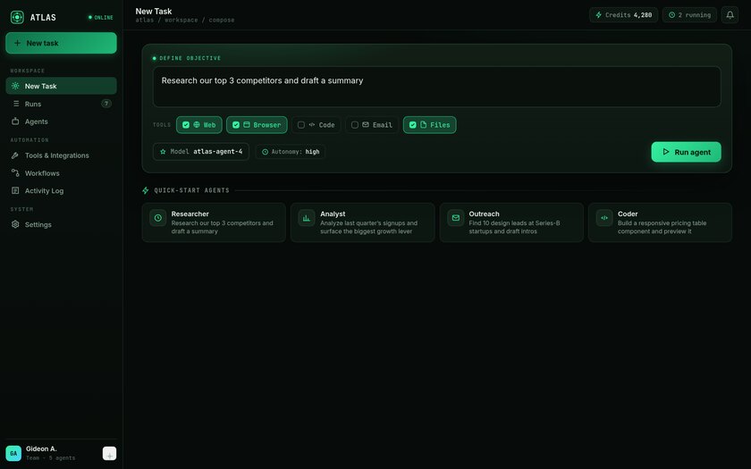 Atlas — live prototype by Gideon Awolesi