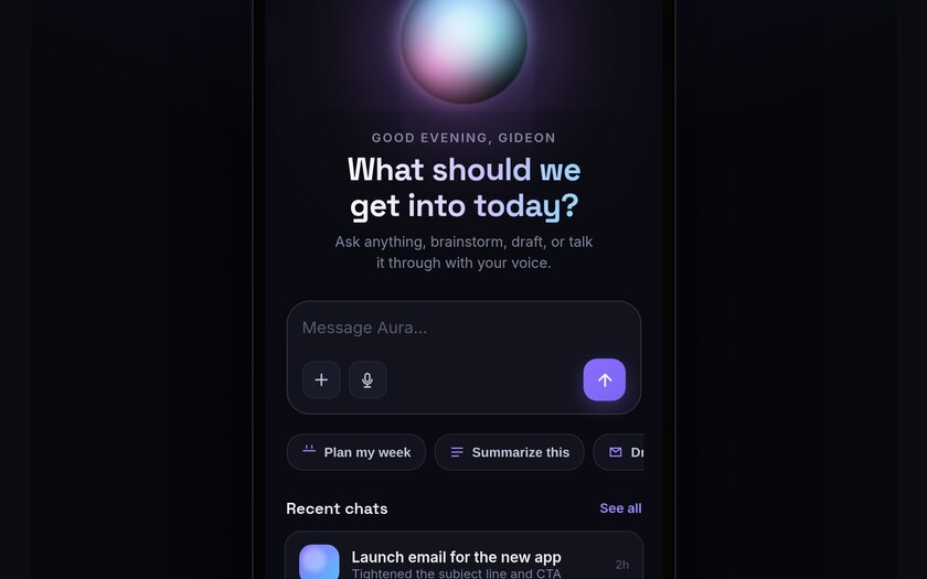 Aura — live prototype by Gideon Awolesi