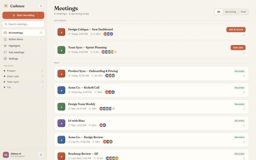 Cadence — live prototype by Gideon Awolesi
