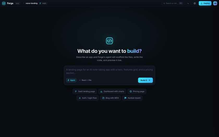 Forge — live prototype by Gideon Awolesi