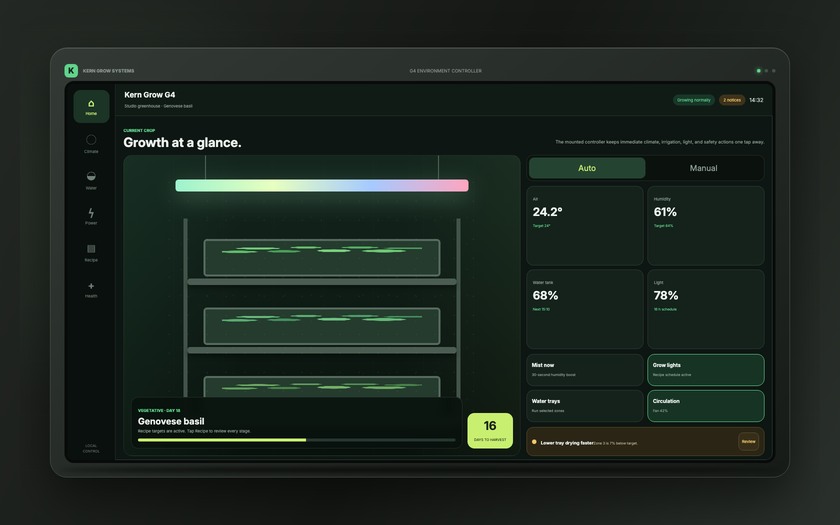 Kern Grow — live prototype by Gideon Awolesi
