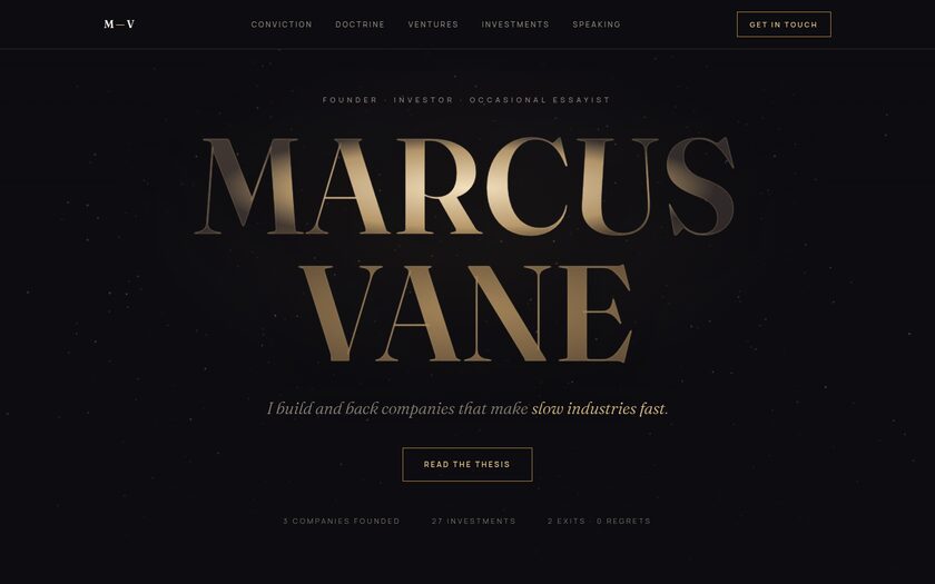 Marcus Vane — live prototype by Gideon Awolesi