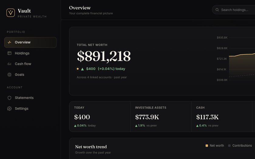 Vault — live prototype by Gideon Awolesi